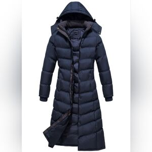 Like NEW Beautiful Blue Long Puffer Coat Medium